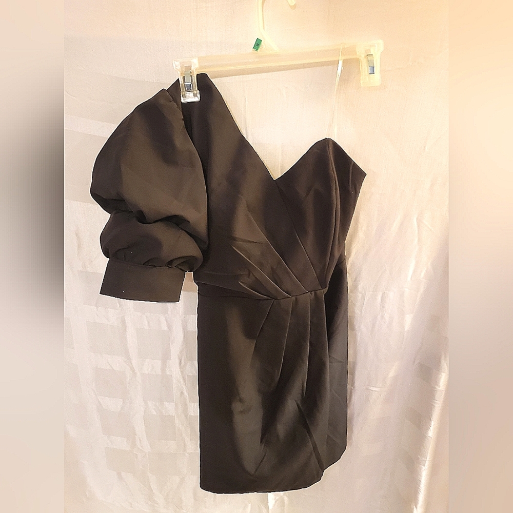 DO+BE Black One Shoulder Bodycon Mini Dress - Women's S